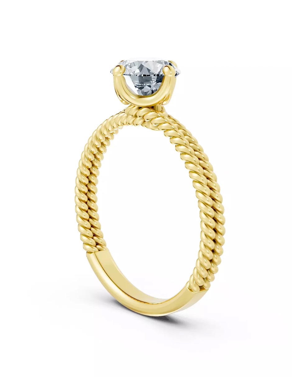 Anillo de compromiso de oro 14 k Amore Mio zirconia cúbica