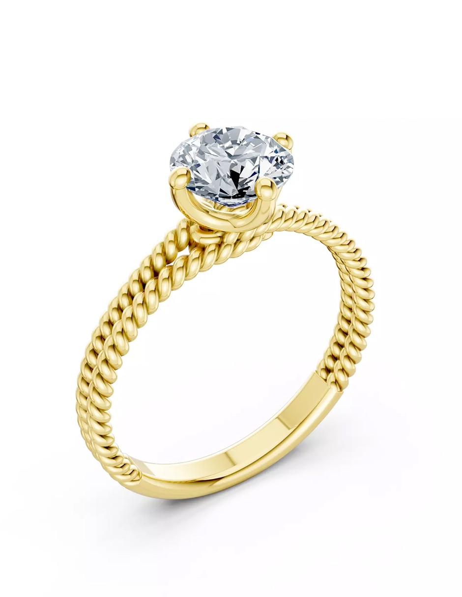 Anillo de compromiso de oro 14 k Amore Mio zirconia cúbica