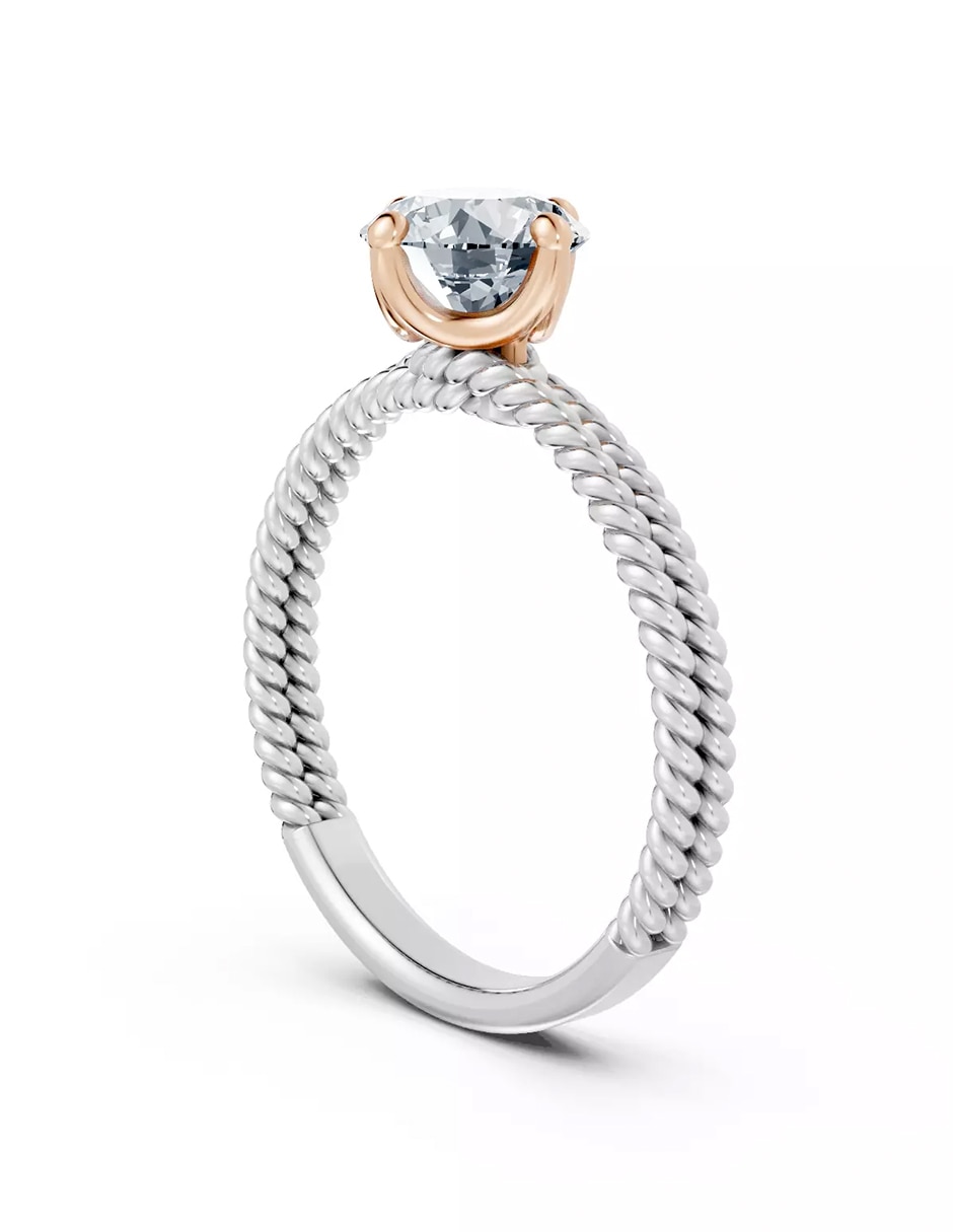 Anillo de compromiso de oro 14 k zirconia cúbica 4