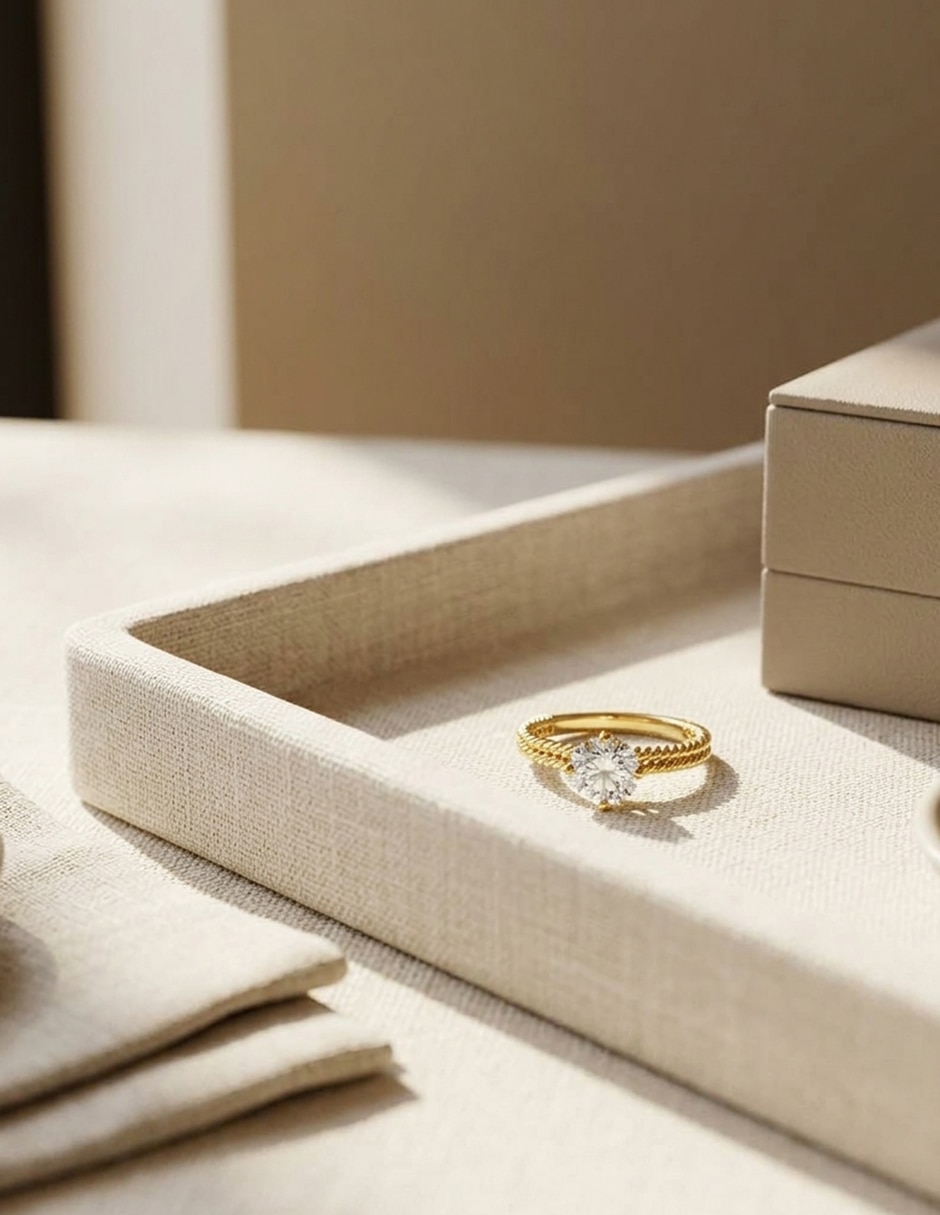 Anillo de compromiso de oro 18 k zirconia cúbica 5