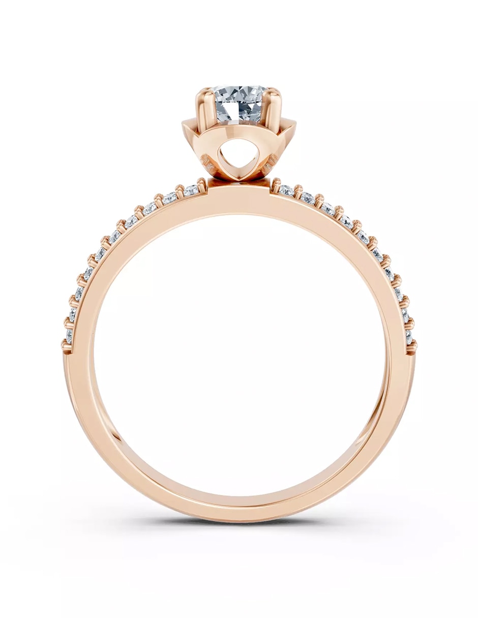 Anillo de compromiso de oro 14 k zirconia cúbica 2