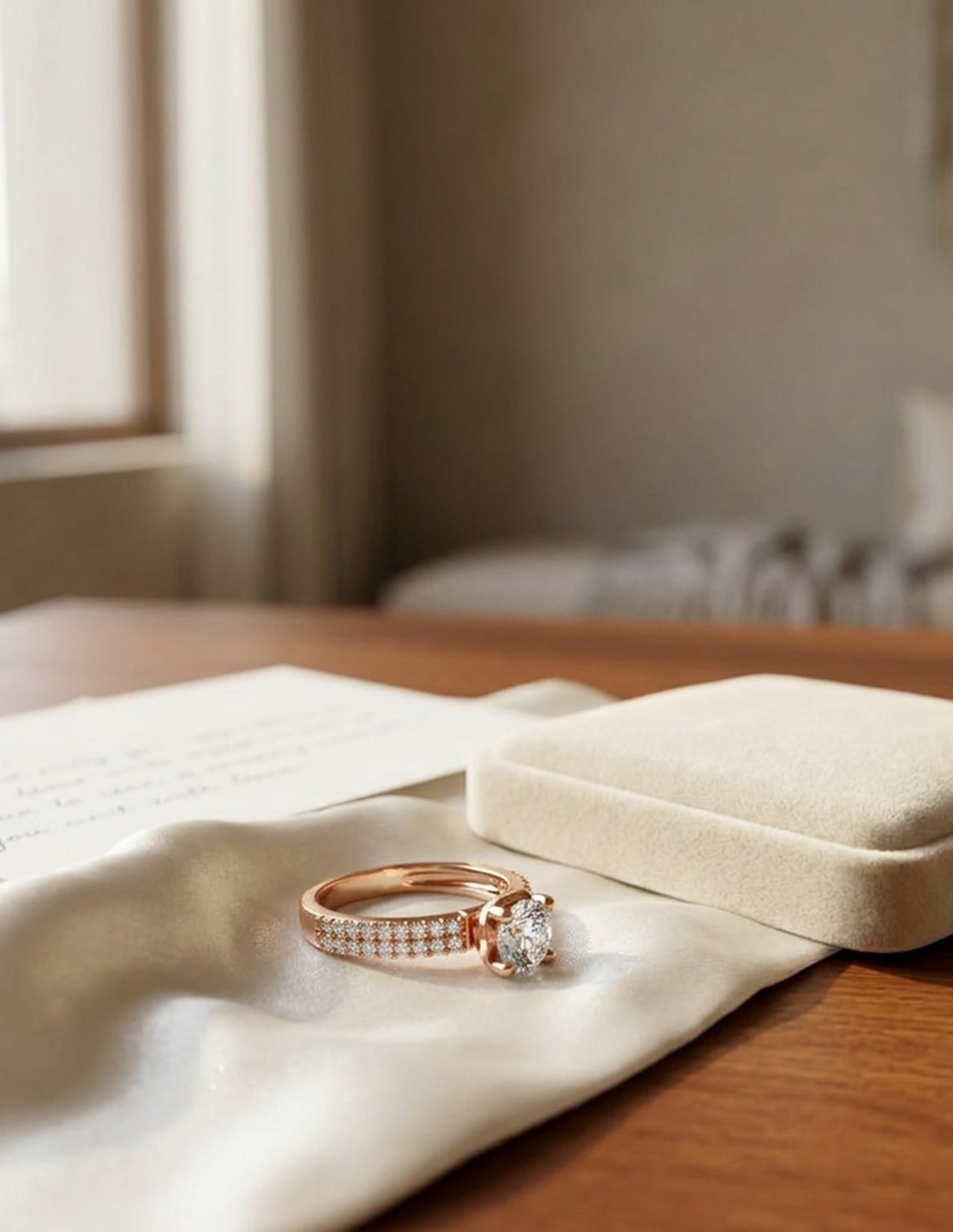 Anillo de compromiso de oro 14 k zirconia cúbica 6