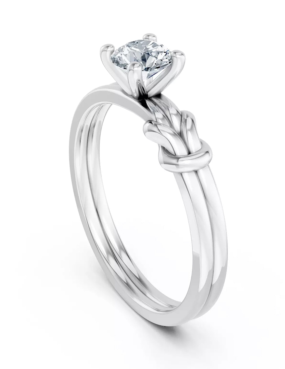 Anillo de compromiso de oro 18 k zirconia cúbica 3