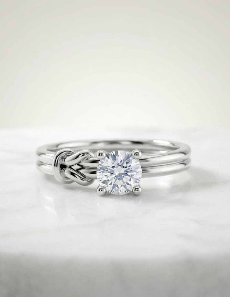 Anillo de compromiso de oro 18 k zirconia cúbica 4