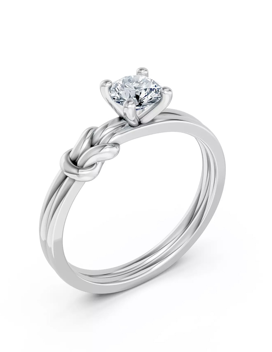 Anillo de compromiso de oro 18 k zirconia cúbica 6