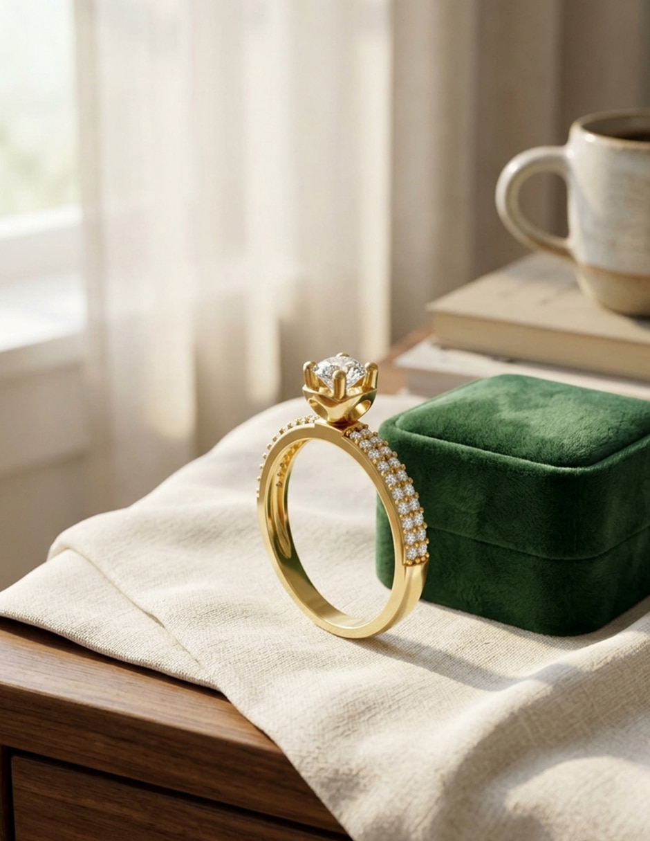 Anillo de compromiso de oro 18 k Amore Mio zirconia cúbica