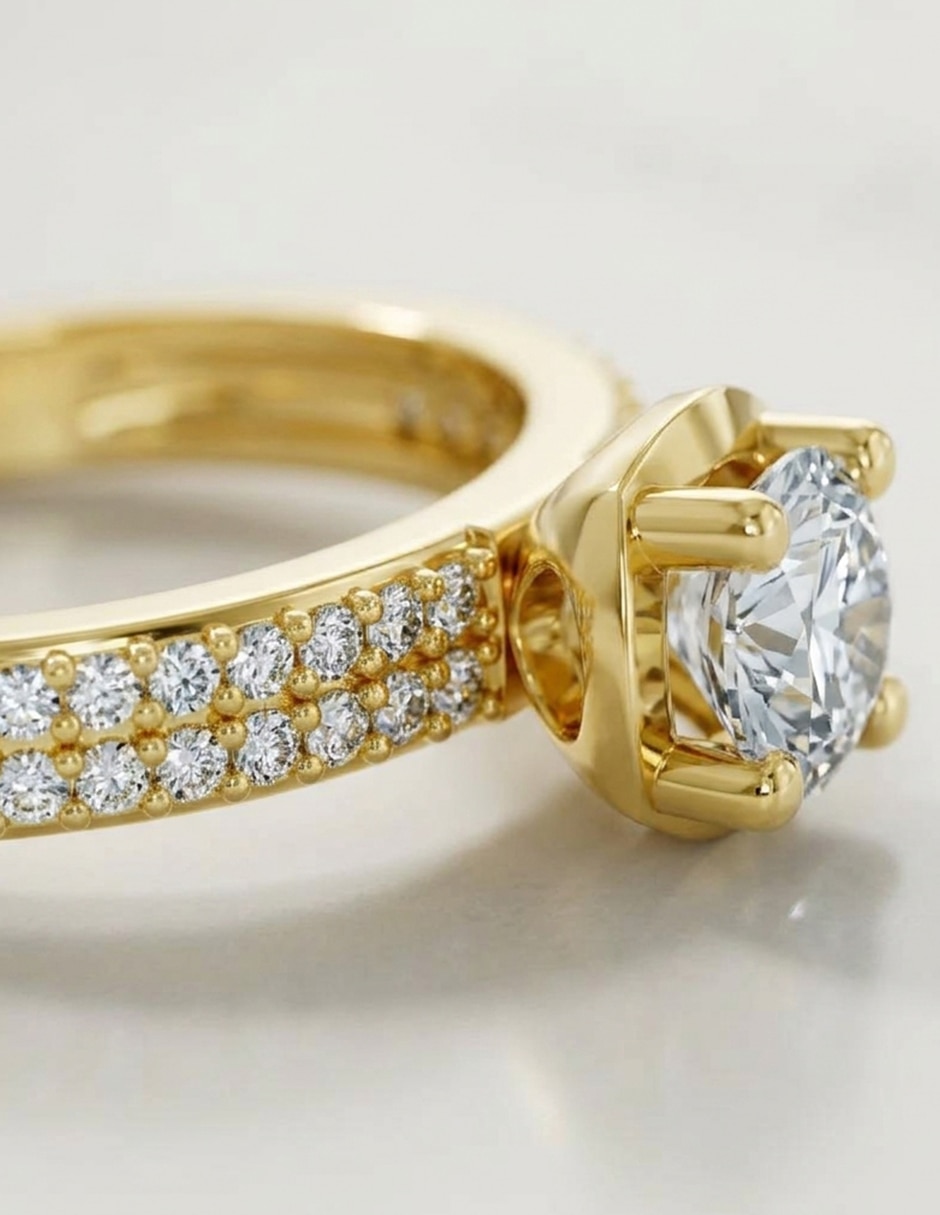 Anillo de compromiso de oro 18 k Amore Mio zirconia cúbica