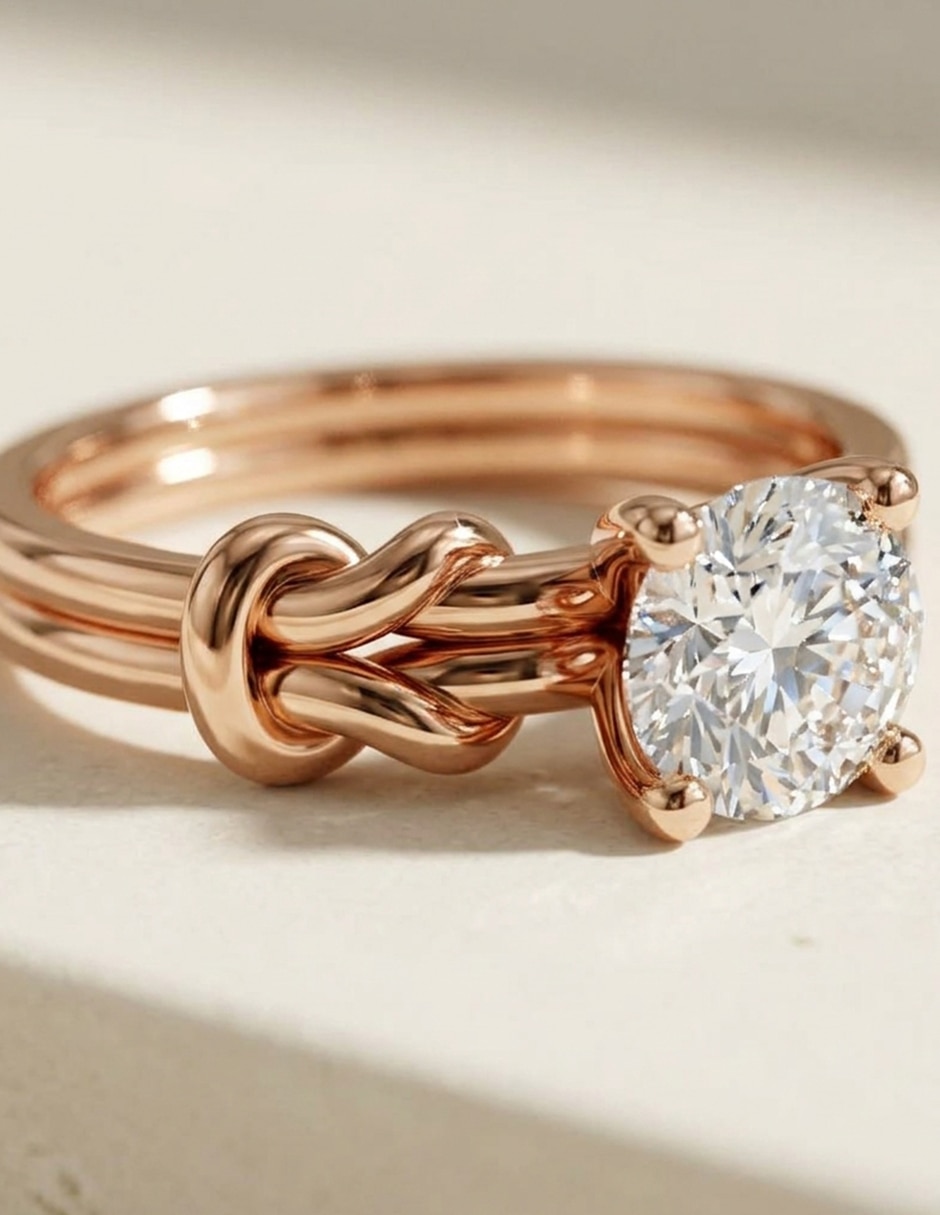 Anillo de compromiso de oro 14 k Amore Mio! 5