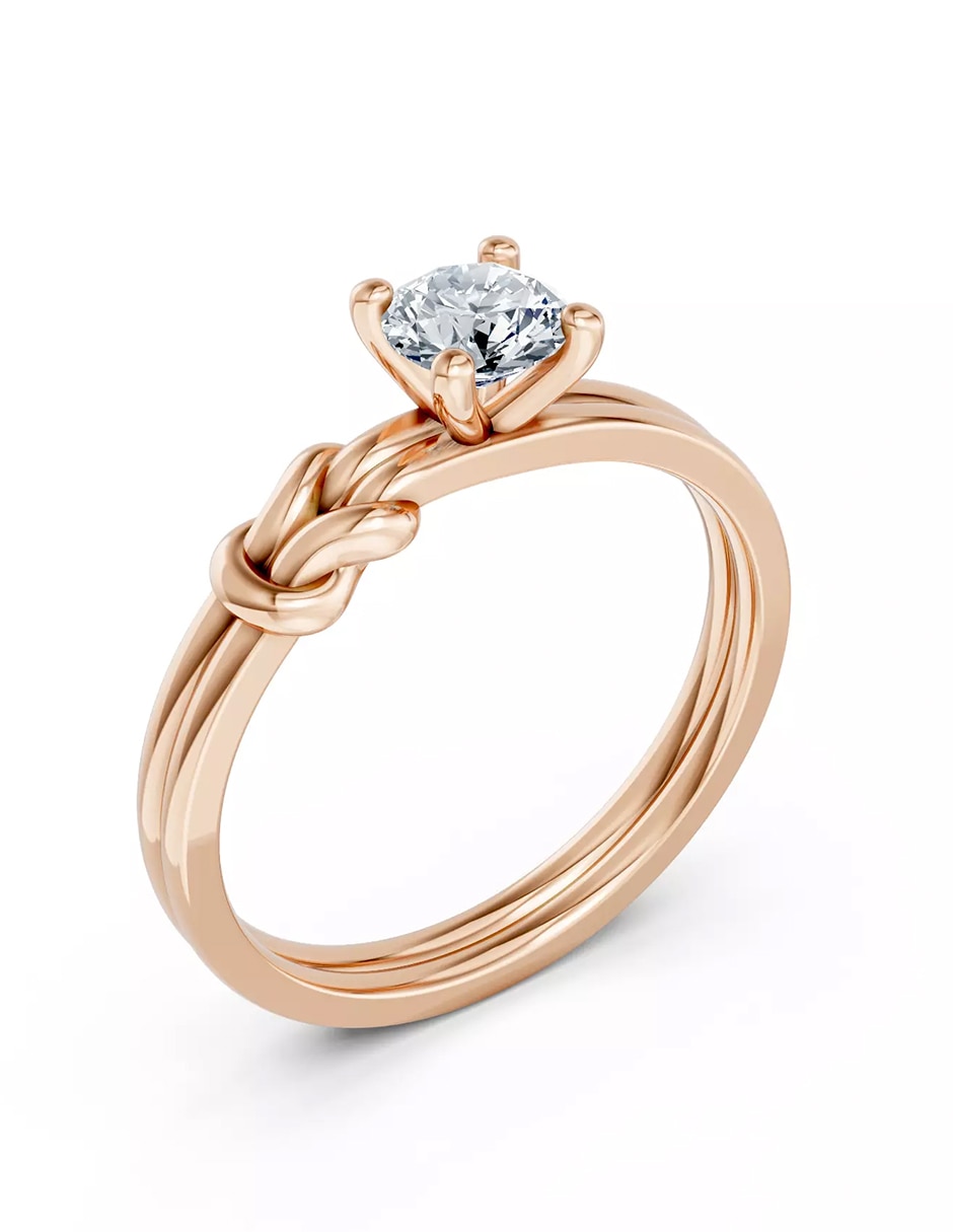 Anillo de compromiso de oro 14 k Amore Mio! 6