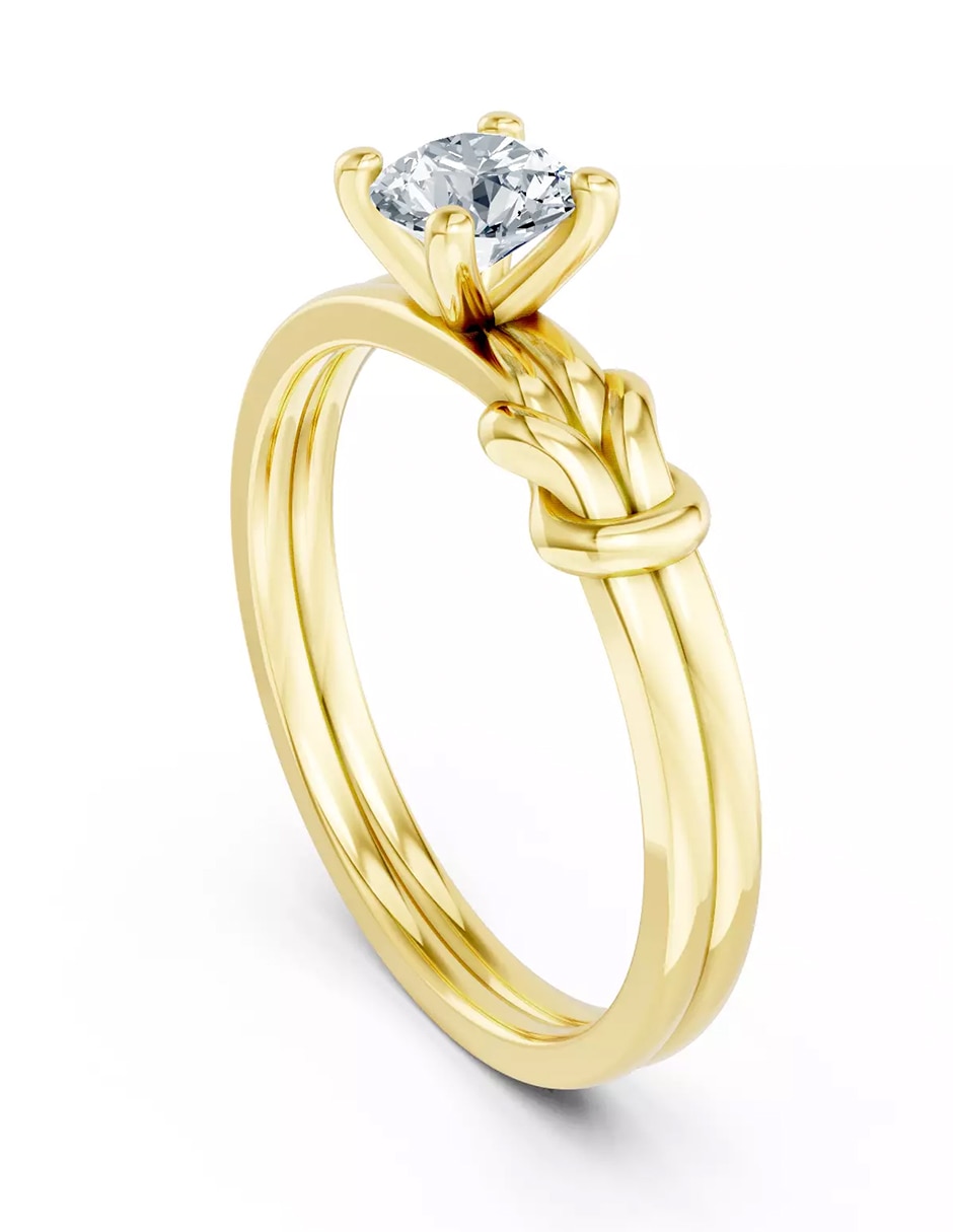 Anillo de compromiso de oro 14 k Amore Mio zirconia cúbica