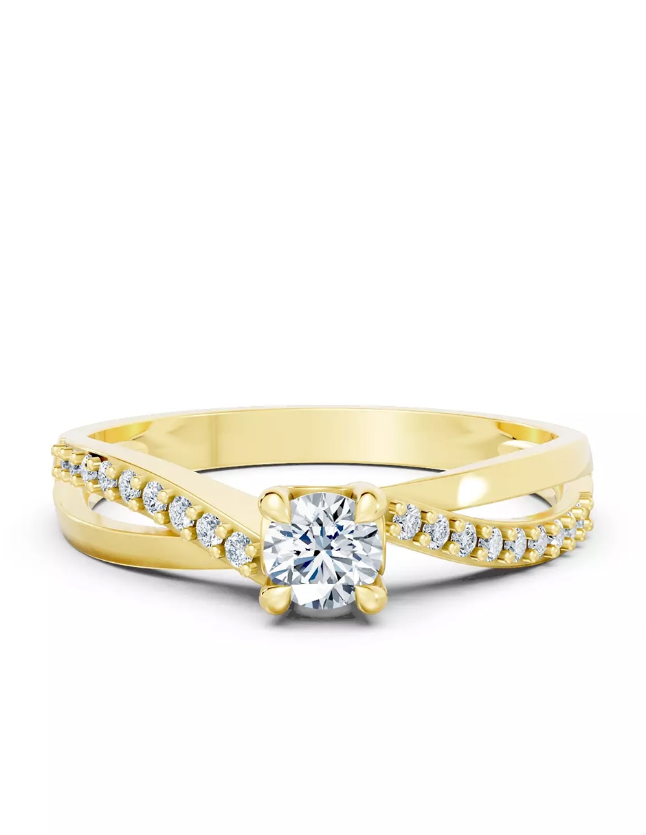 Anillo de compromiso de oro 9 k Amore Mio zirconia cúbica