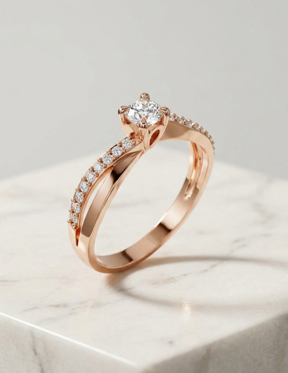 Anillo de compromiso de oro 14 k Amore Mio! 5