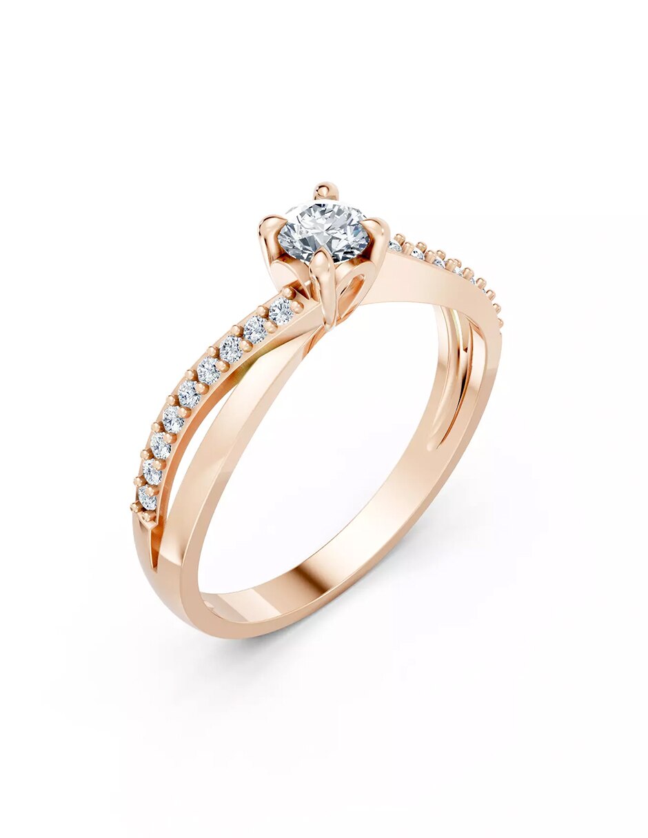 Anillo de compromiso de oro 14 k Amore Mio! 6