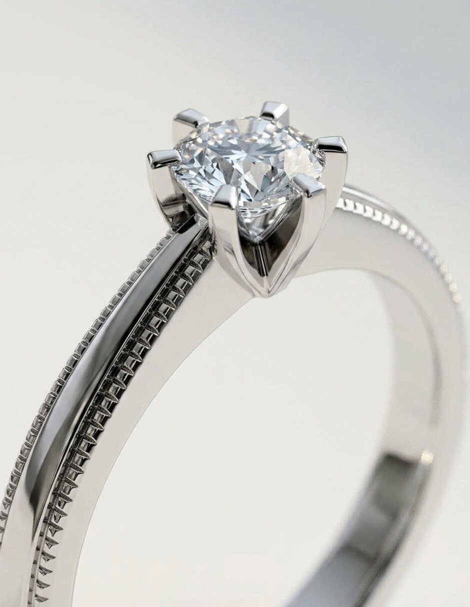 Anillo de compromiso de oro 14 k Amore Mio! 5