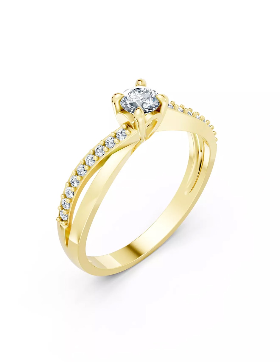 Anillo de compromiso de oro 18 k Amore Mio zirconia cúbica