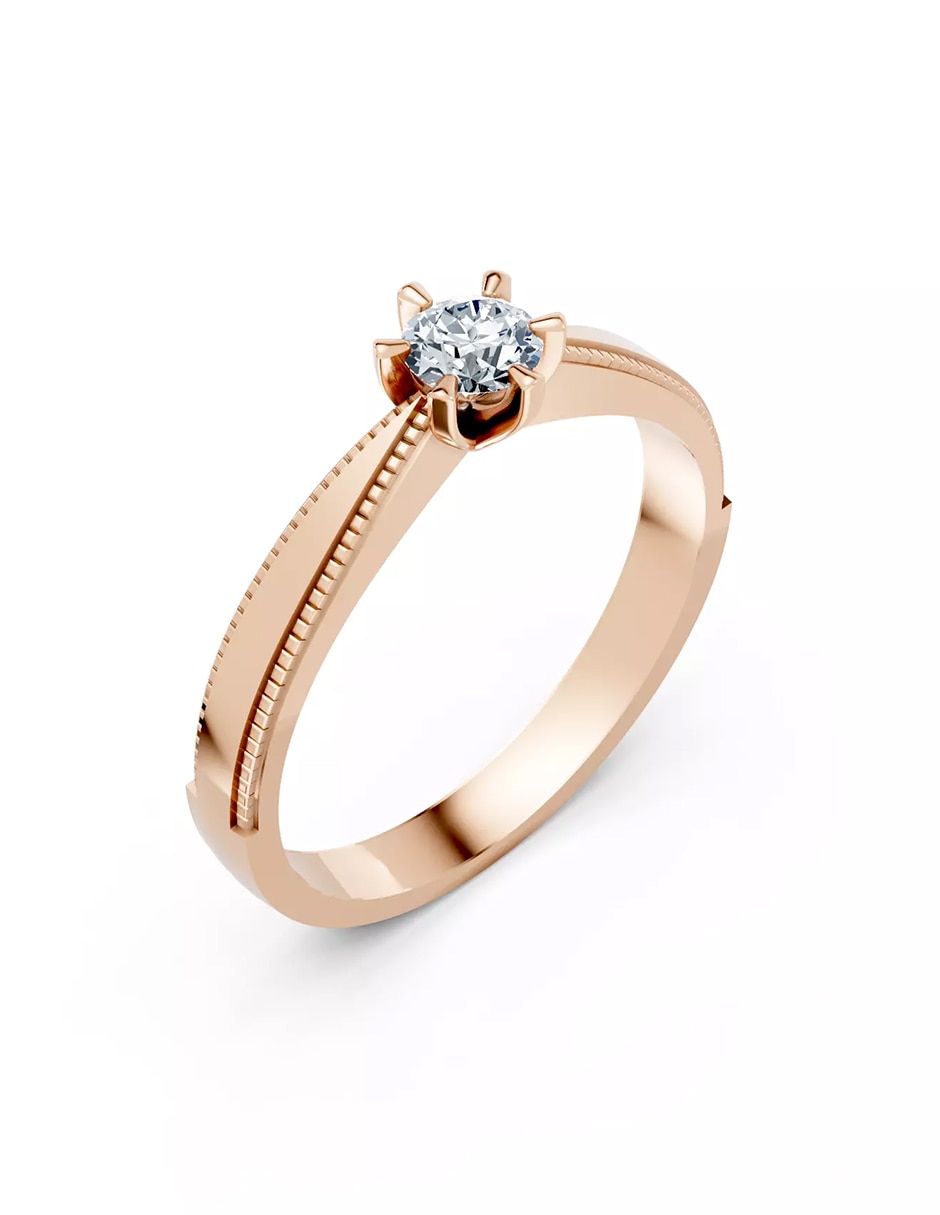 Anillo de compromiso de oro 9 k zirconia cúbica 5