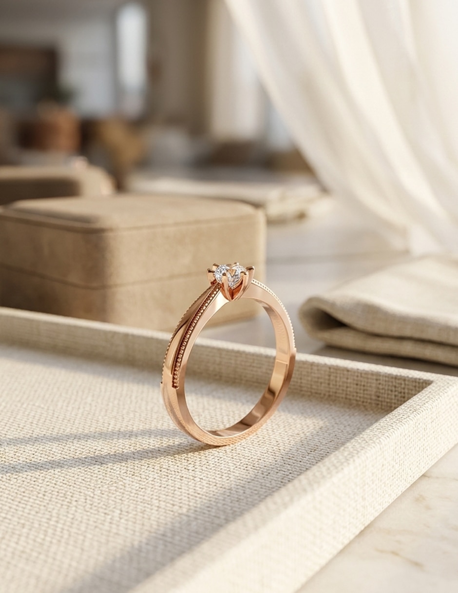 Anillo de compromiso de oro 9 k zirconia cúbica 6