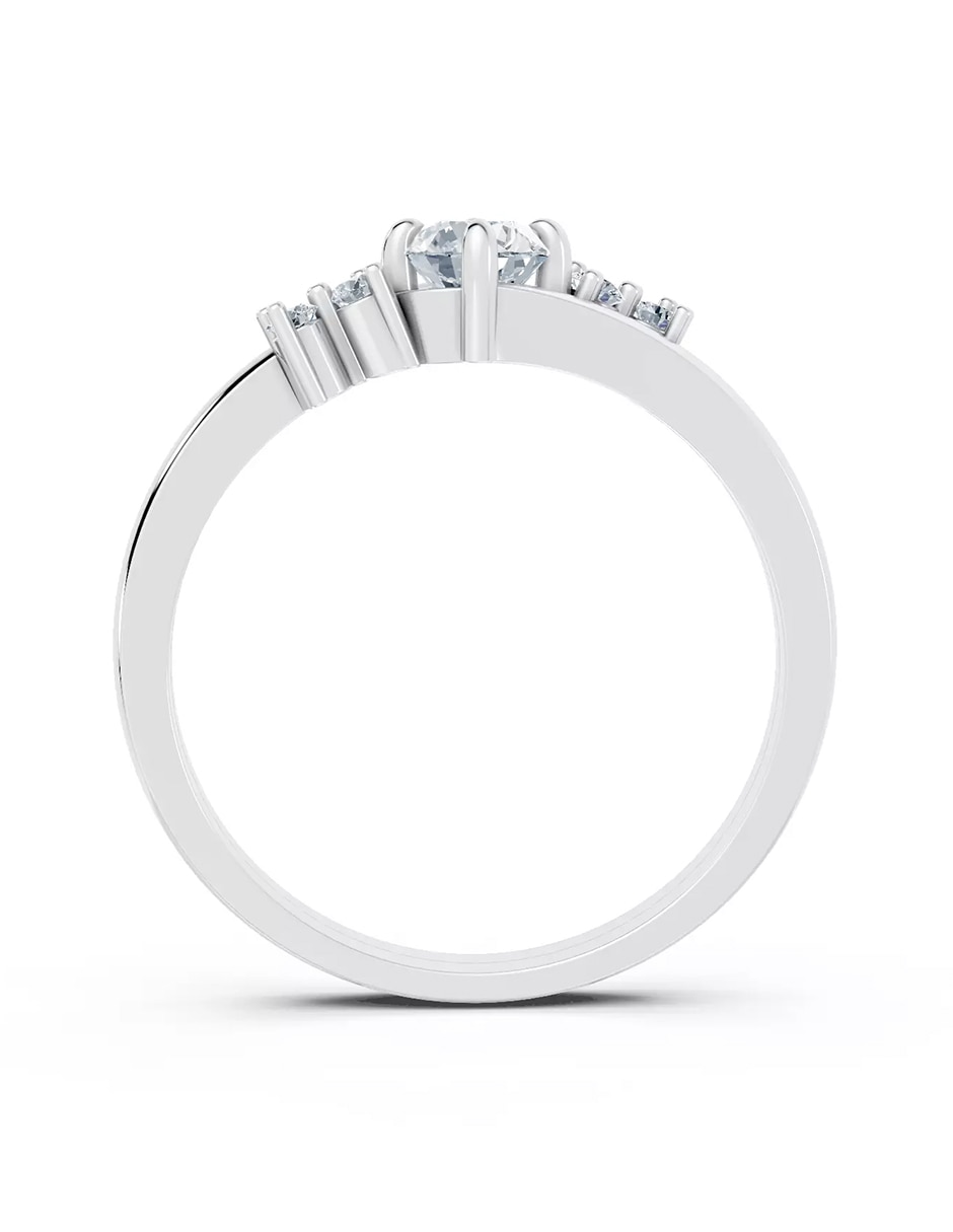 Anillo de compromiso de oro 14 k zirconia cúbica 2