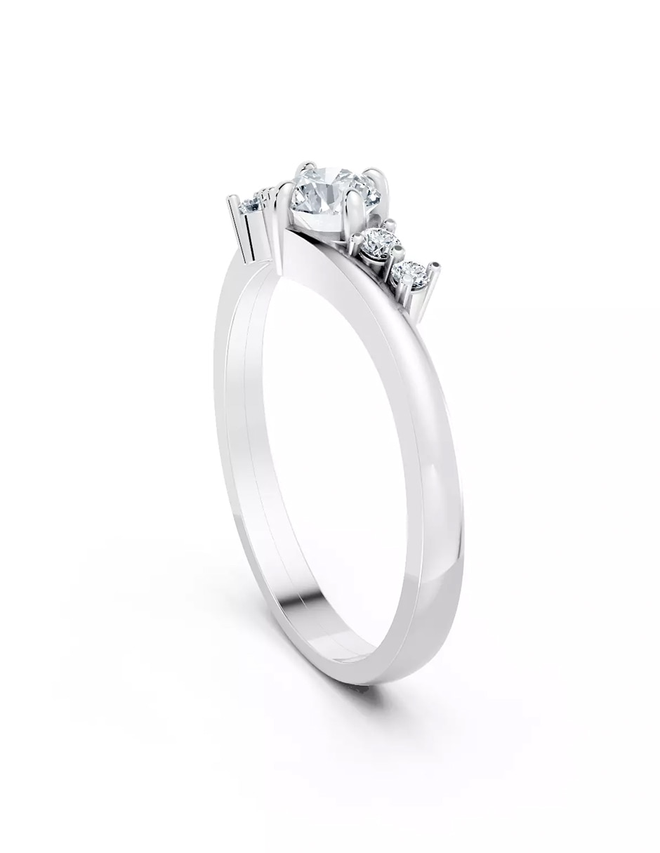 Anillo de compromiso de oro 14 k zirconia cúbica 3