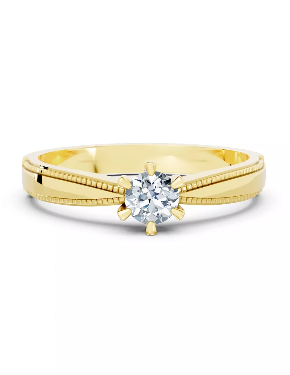Anillo de compromiso de oro 14 k Amore Mio zirconia cúbica