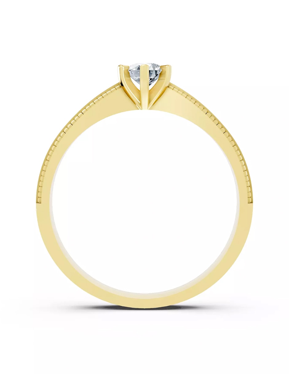Anillo de compromiso de oro 14 k Amore Mio zirconia cúbica
