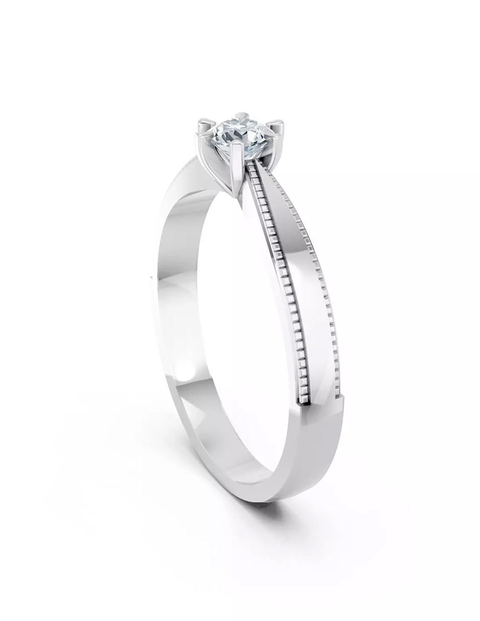 Anillo de compromiso de oro 18 k zirconia cúbica 4