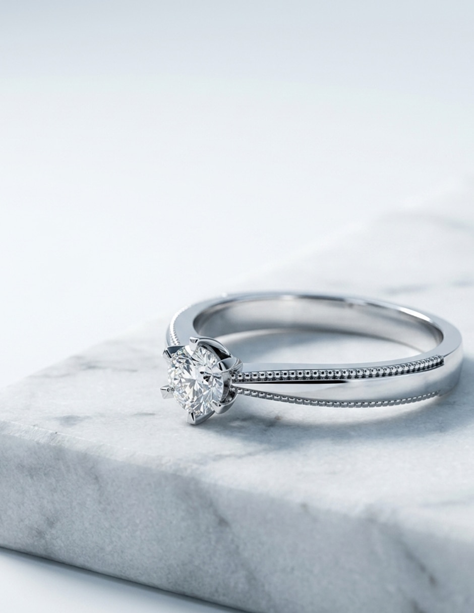 Anillo de compromiso de oro 18 k zirconia cúbica 8