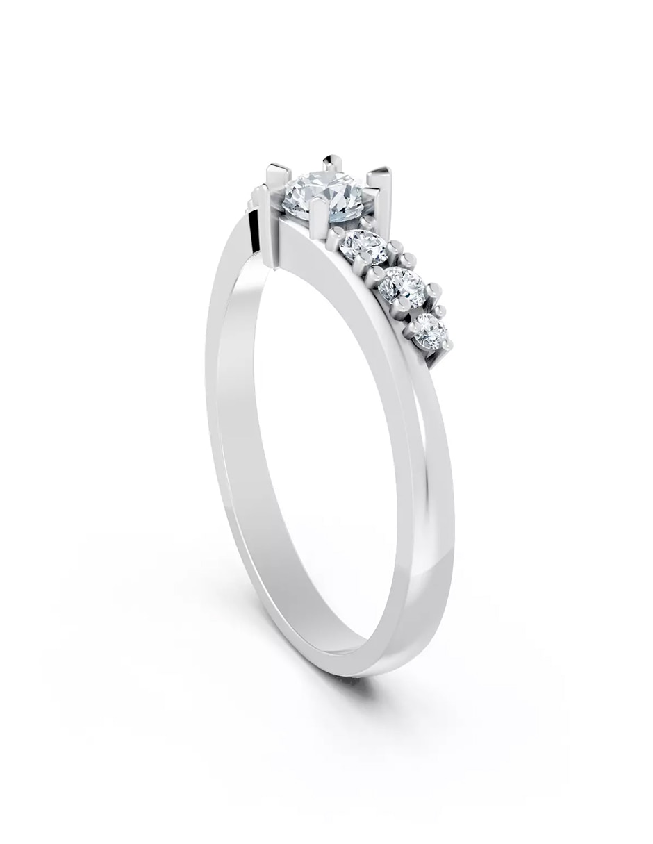 Anillo de compromiso de oro 9 k zirconia cúbica 3