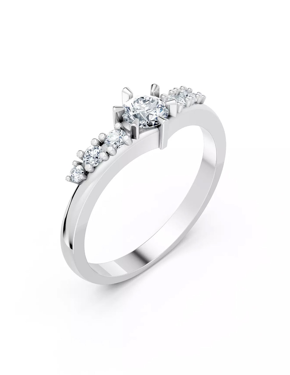 Anillo de compromiso de oro 9 k zirconia cúbica 6