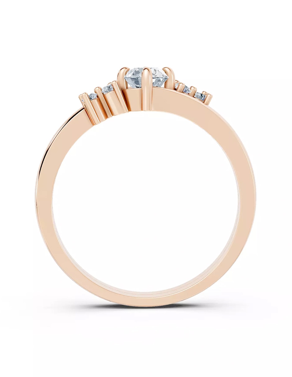 Anillo de compromiso de oro 9 k zirconia cúbica 2