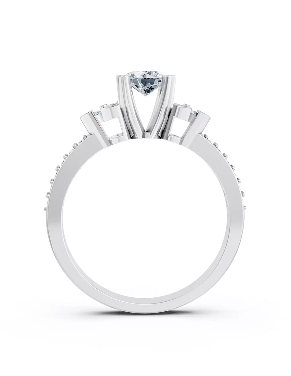 Anillo de compromiso de oro 9 k zirconia cúbica 3