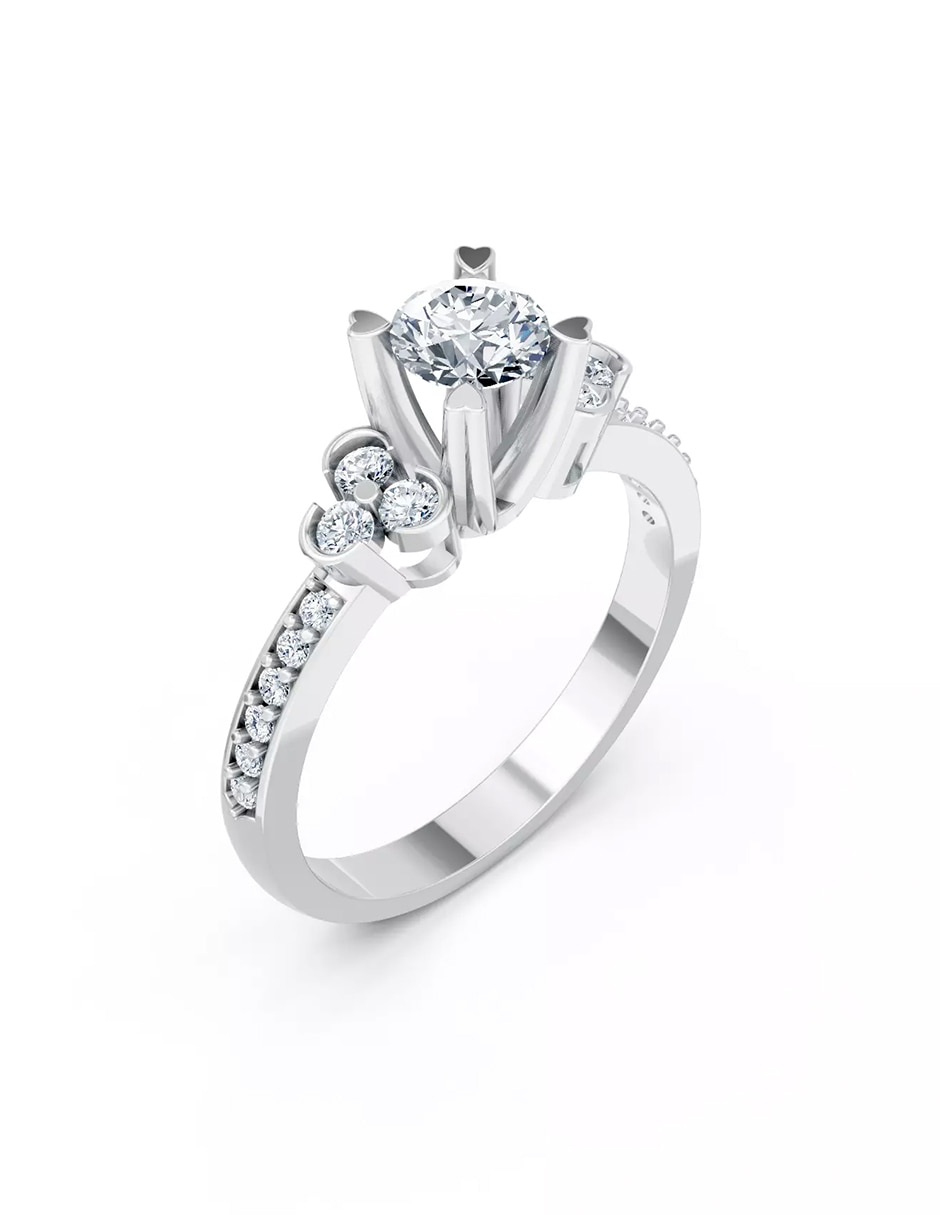 Anillo de compromiso de oro 9 k zirconia cúbica 6