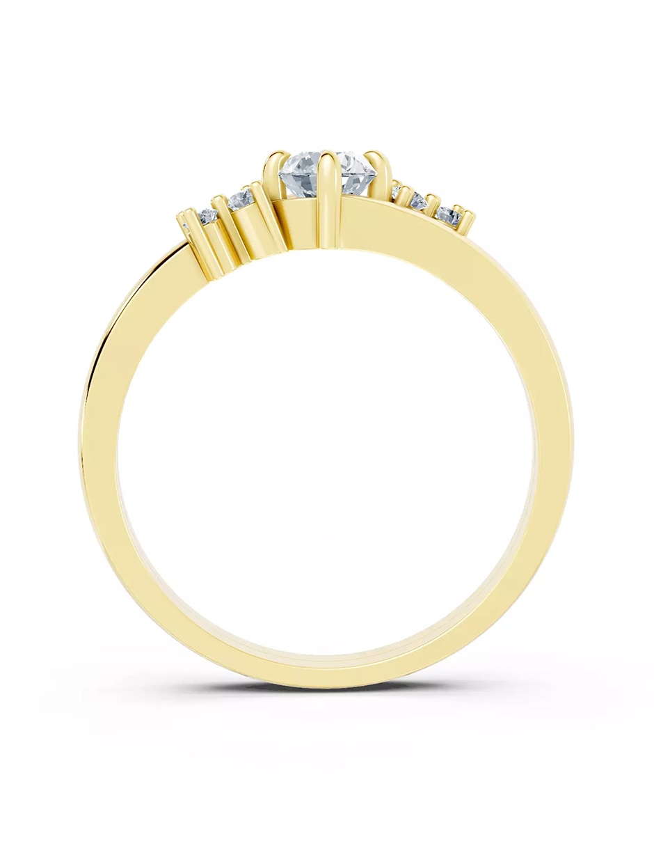 Anillo de compromiso de oro 18 k zirconia cúbica 2