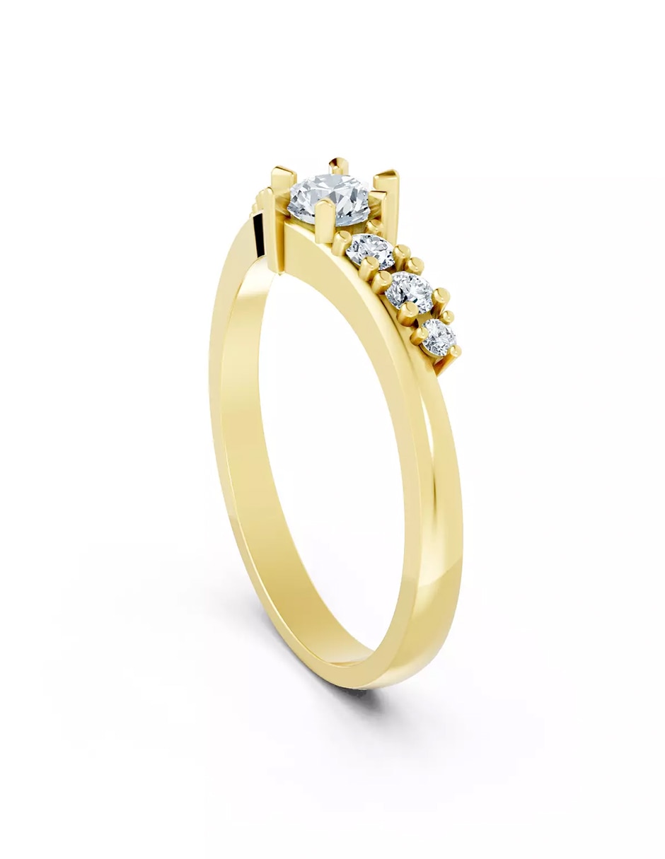 Anillo de compromiso de oro 18 k Amore Mio zirconia cúbica