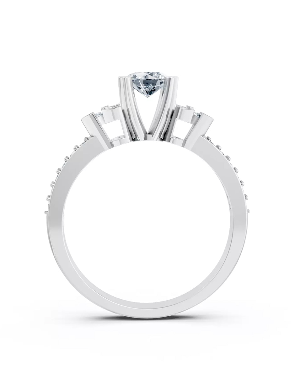 Anillo de compromiso de oro 14 k zirconia cúbica 3