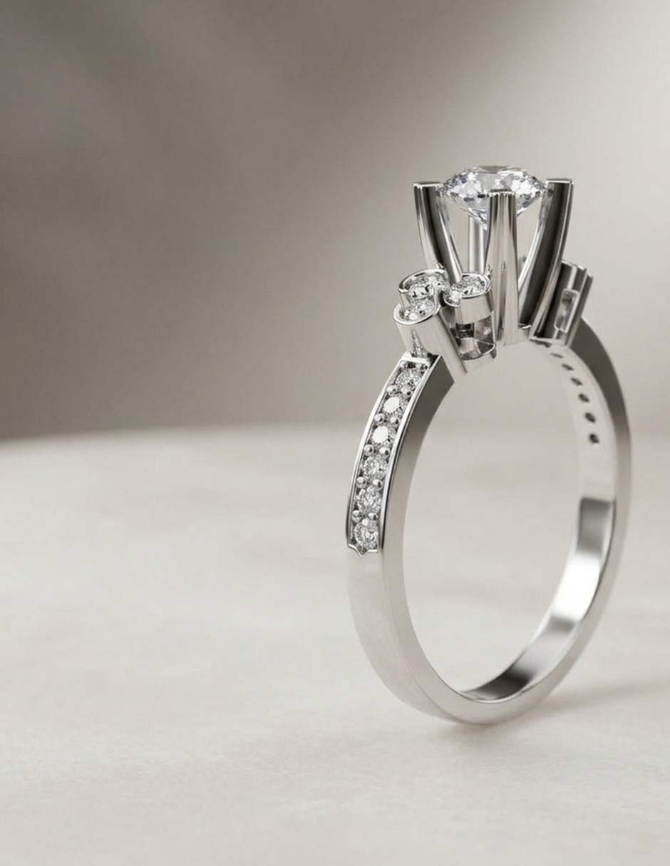 Anillo de compromiso de oro 14 k zirconia cúbica 8