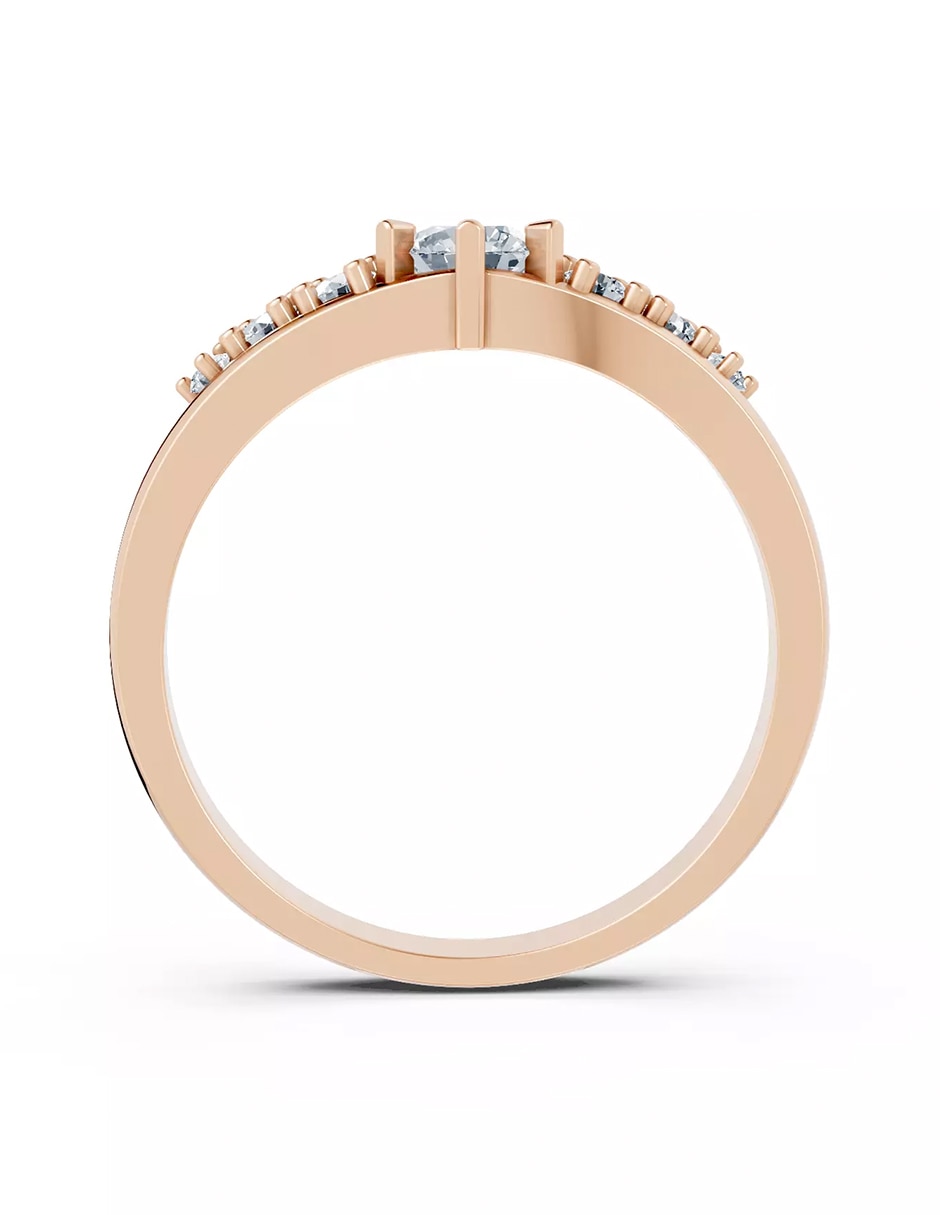 Anillo de compromiso de oro 14 k zirconia cúbica 2