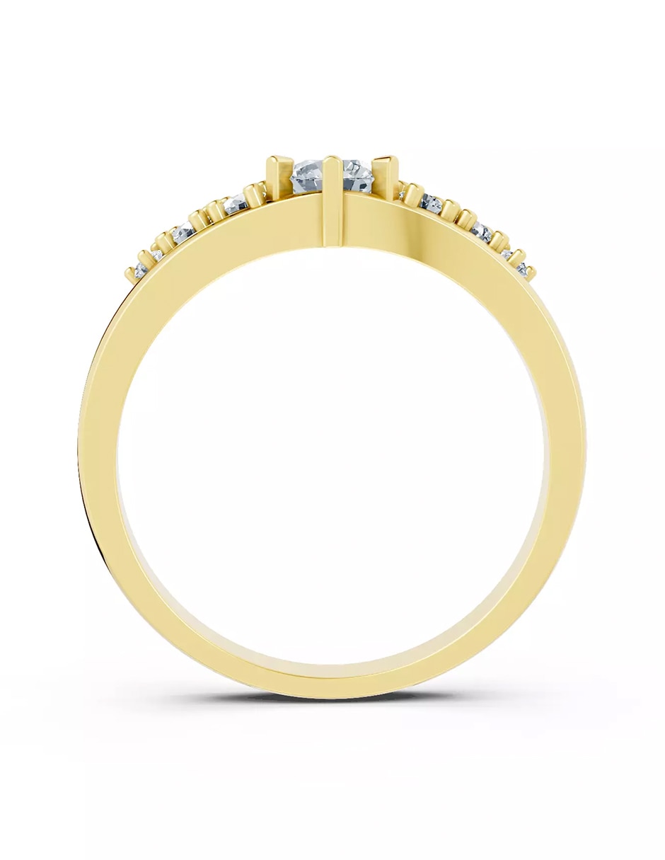 Anillo de compromiso de oro 14 k Amore Mio zirconia cúbica