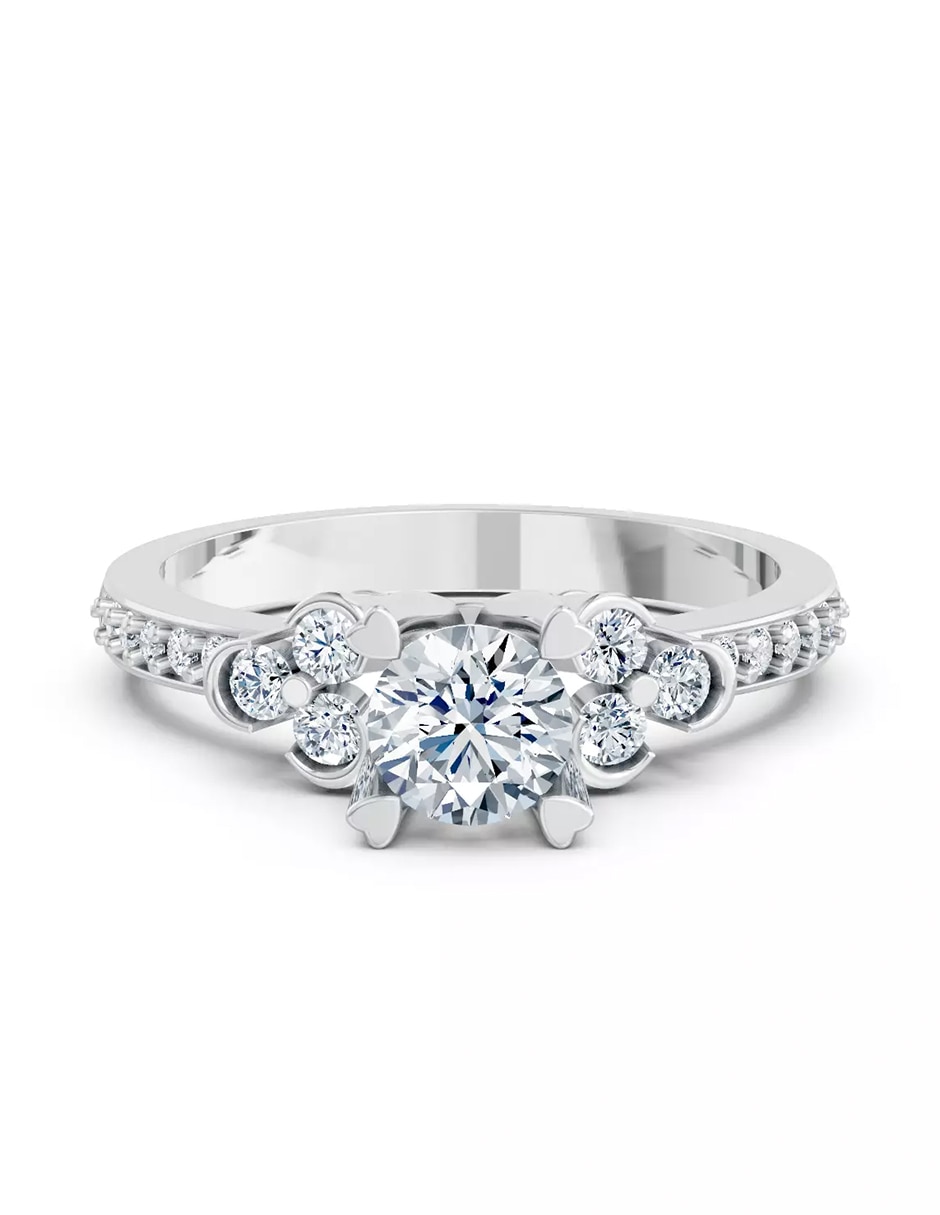 Anillo de compromiso de oro 18 k zirconia cúbica