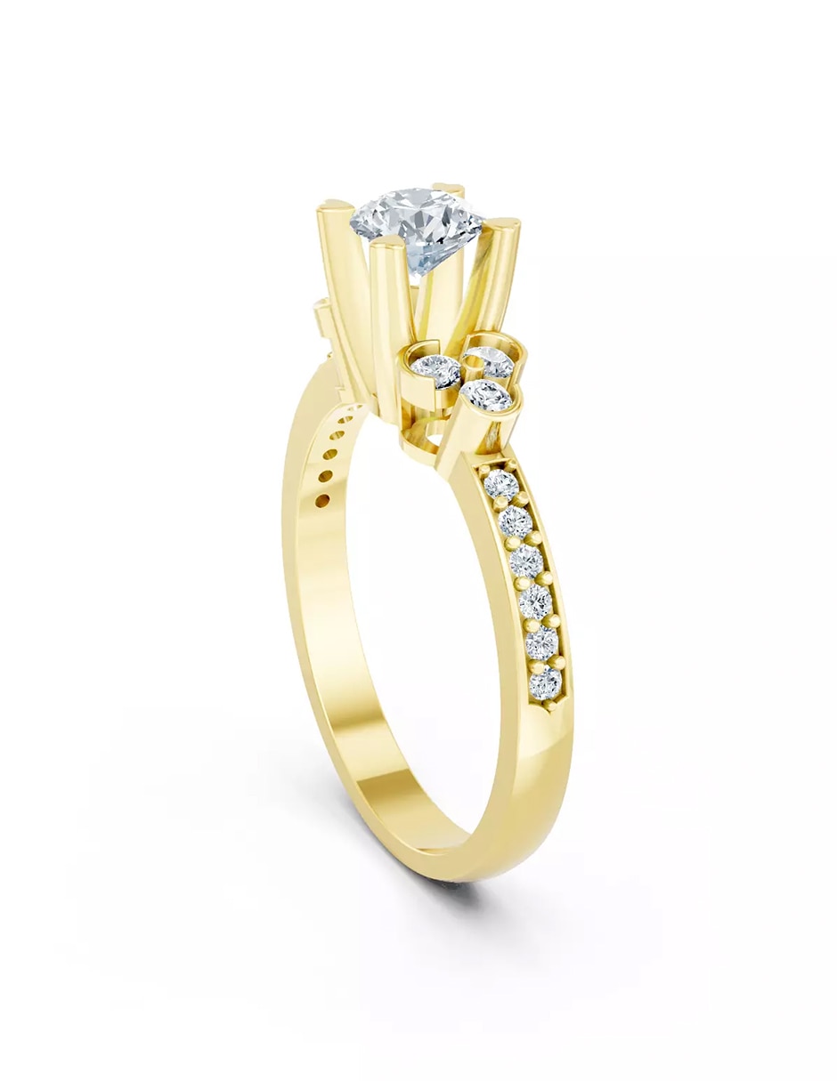 Anillo de compromiso de oro 9 k Amore Mio zirconia cúbica