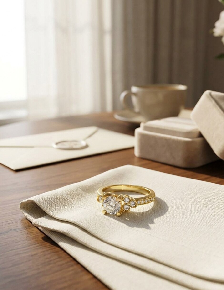 Anillo de compromiso de oro 9 k Amore Mio zirconia cúbica