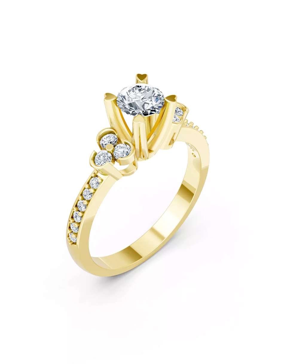 Anillo de compromiso de oro 9 k Amore Mio zirconia cúbica