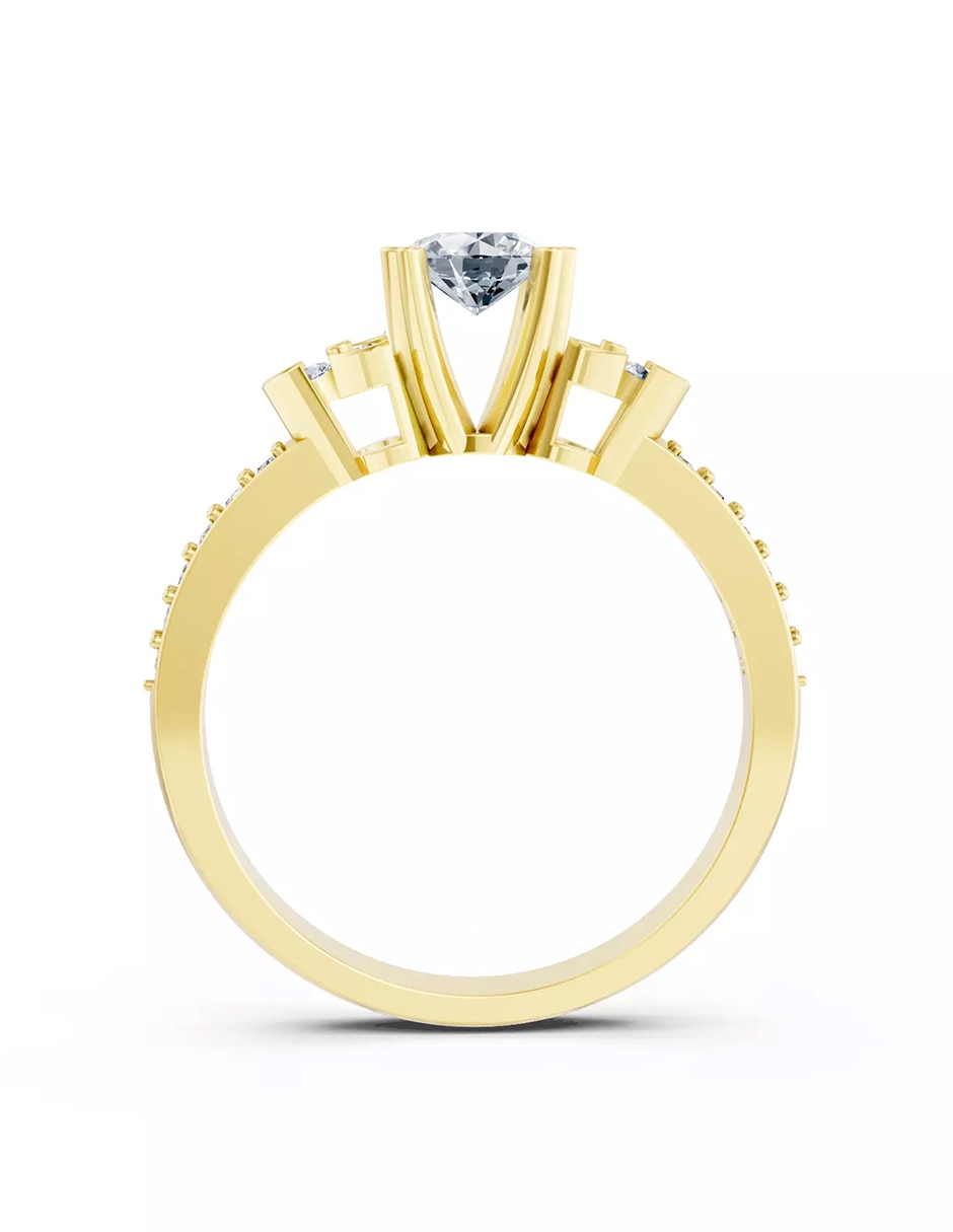 Anillo de compromiso de oro 14 k zirconia cúbica 2