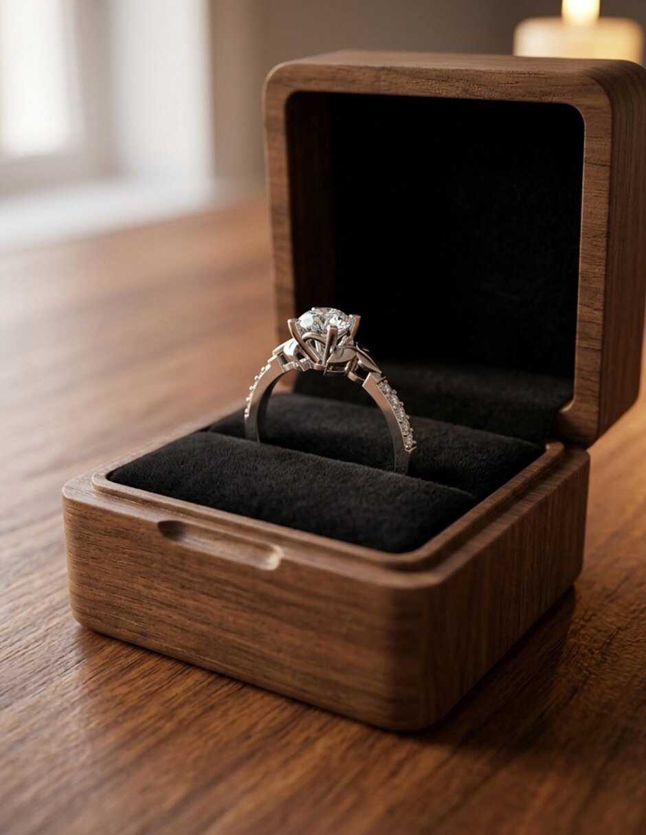 Anillo de compromiso de oro 14 k Amore Mio! 7