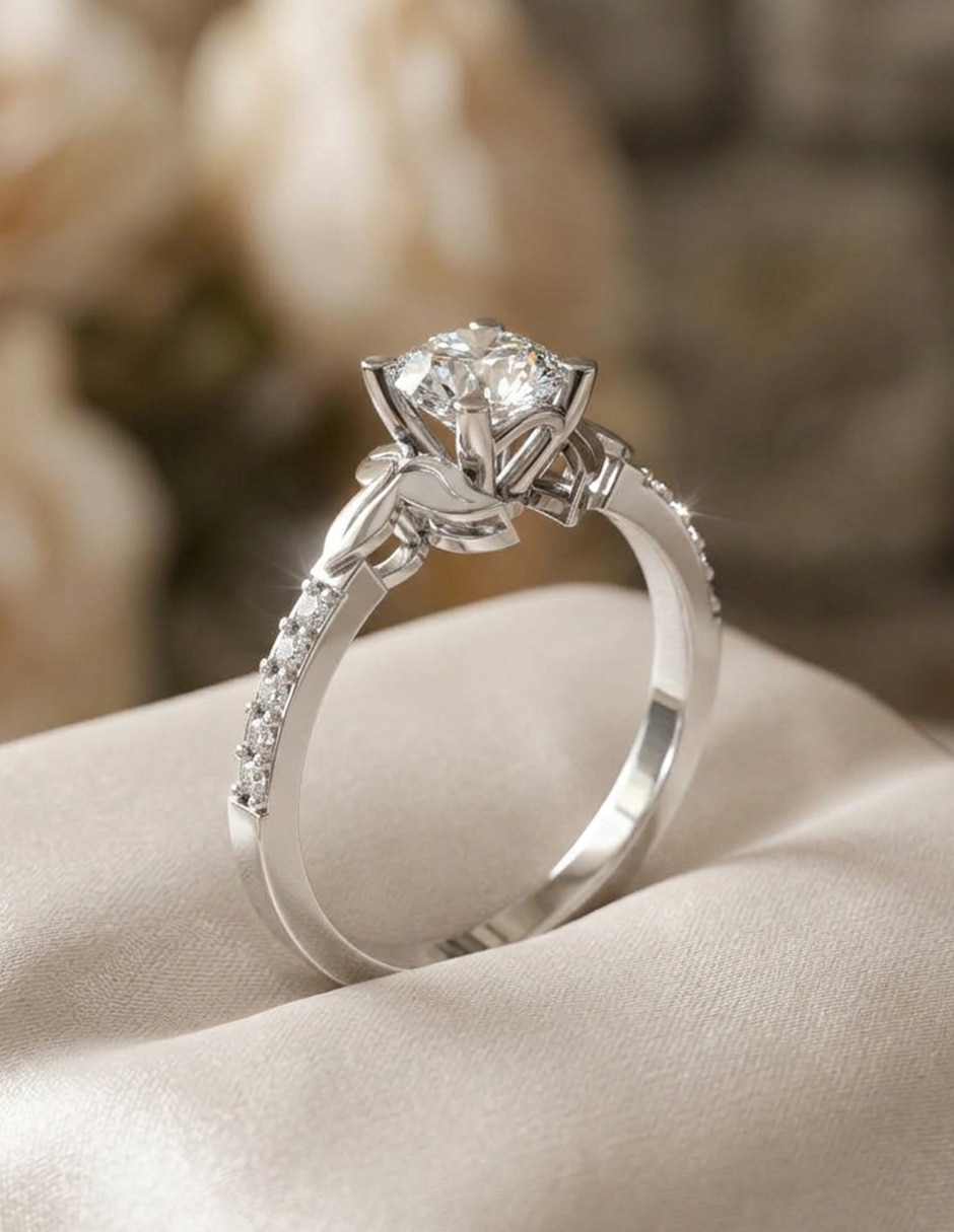 Anillo de compromiso de oro 14 k Amore Mio! 8