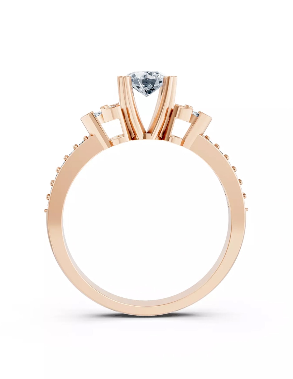 Anillo de compromiso de oro 18 k zirconia cúbica 3