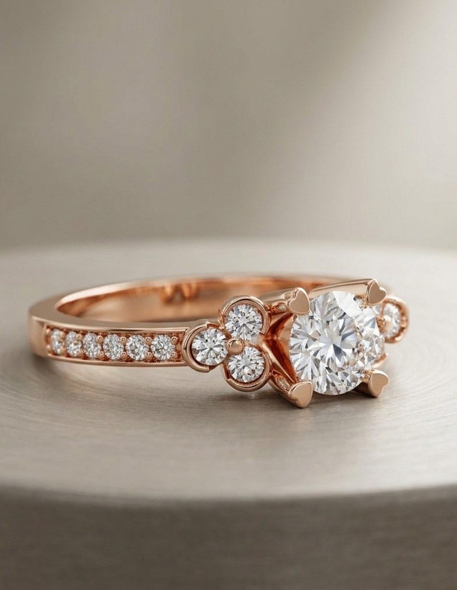 Anillo de compromiso de oro 18 k zirconia cúbica 6