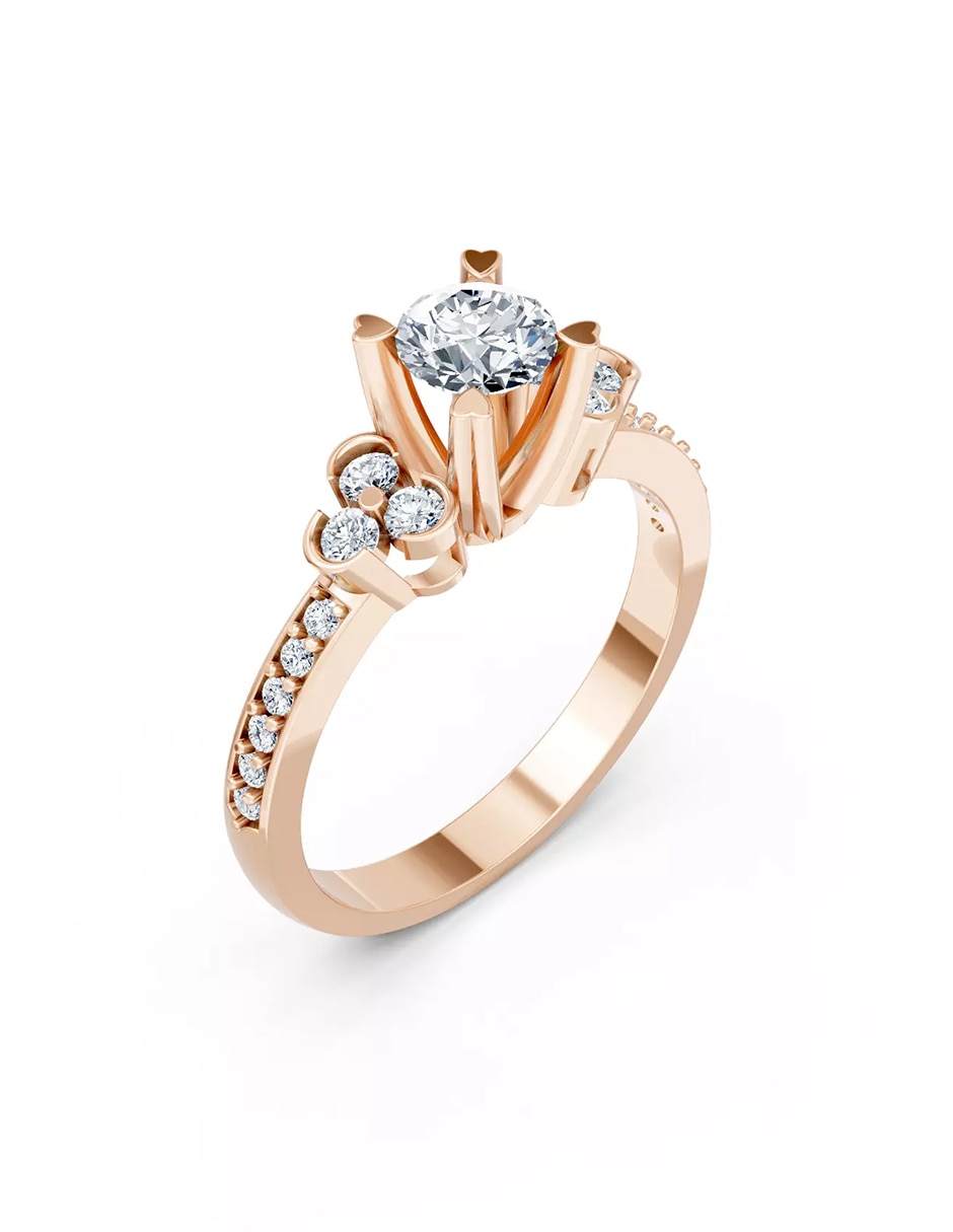 Anillo de compromiso de oro 18 k zirconia cúbica 7