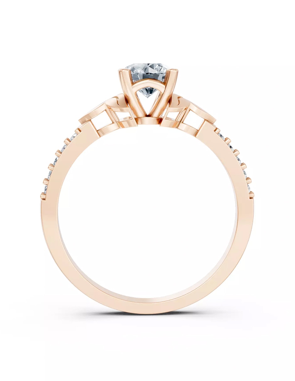 Anillo de compromiso de oro 9 k zirconia cúbica 3