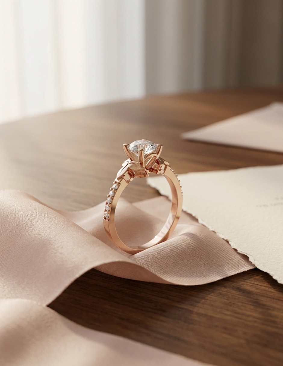 Anillo de compromiso de oro 9 k zirconia cúbica 6